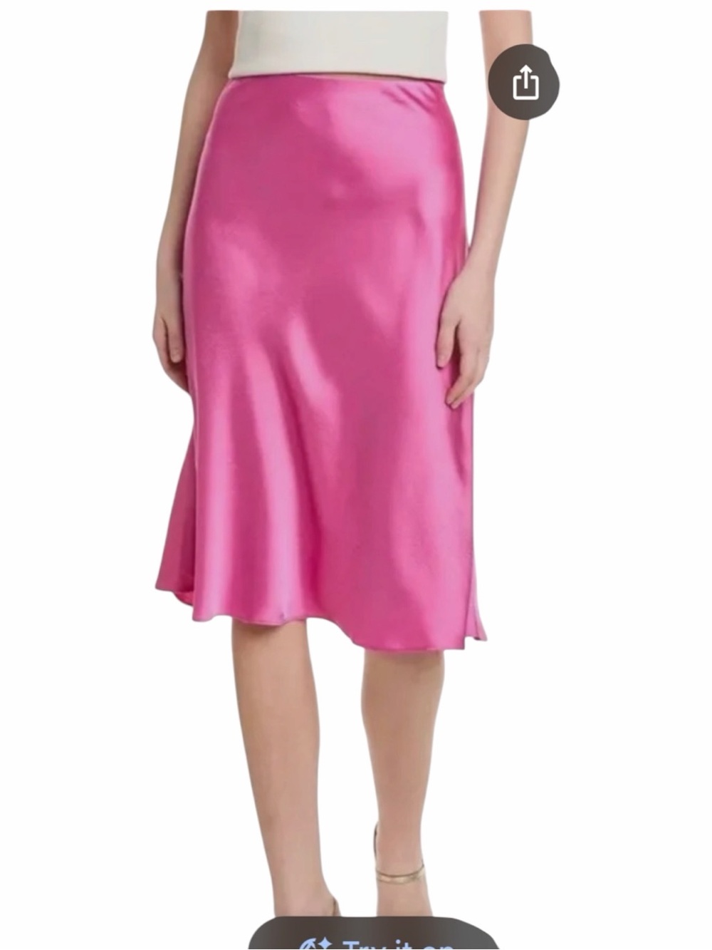 BCBGMAZAZRIA NWT Magenta Pink Satin Midi Skirt